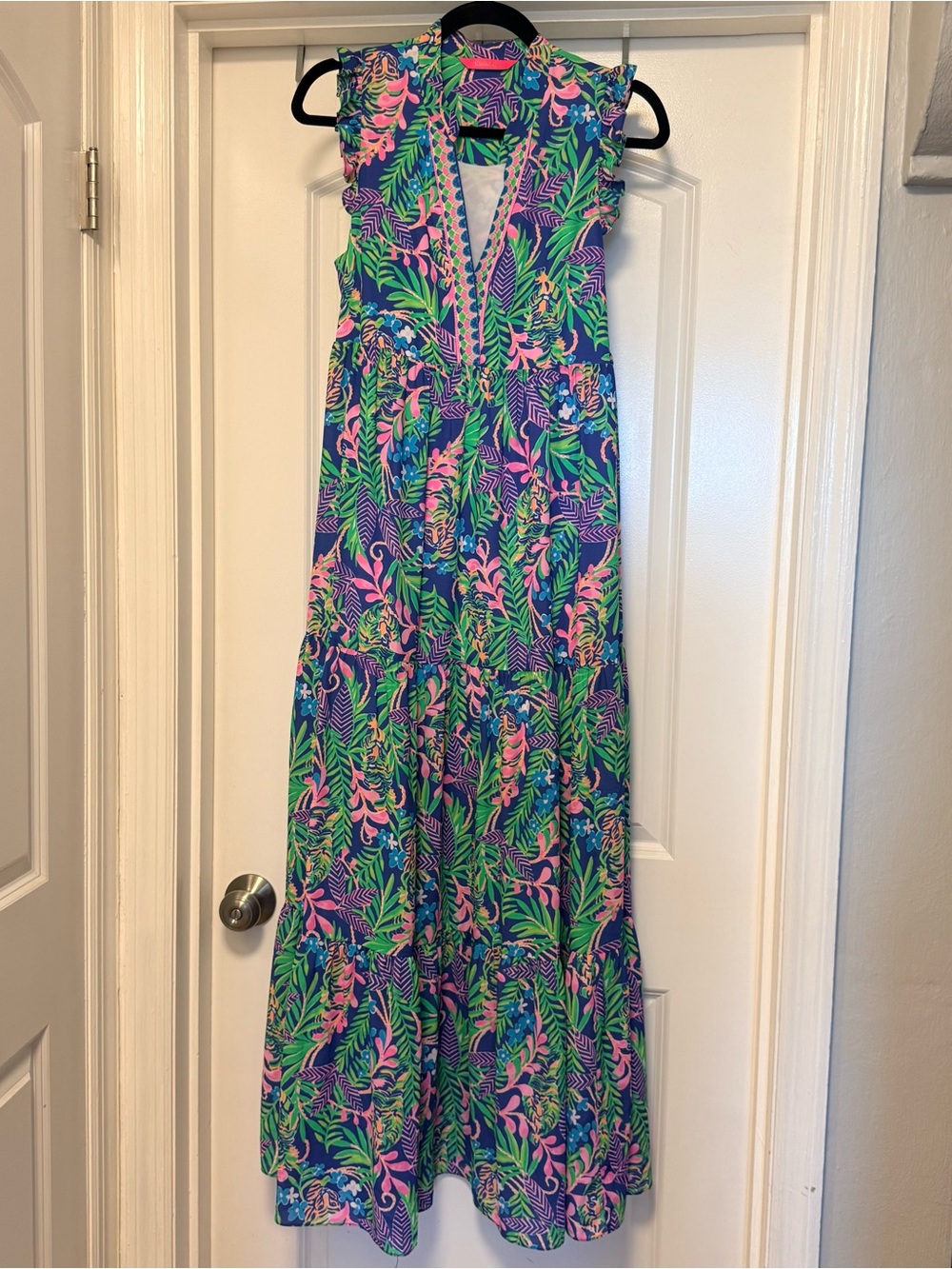 EUC Lilly Pulitzer Sample Maxi Dress in Borealis Blue How You Like Me Prowl